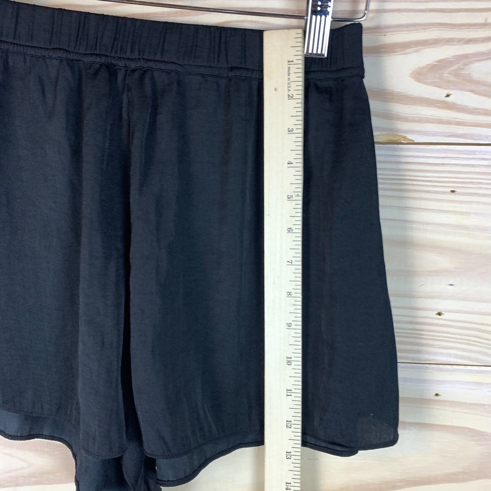 Intimately Free People Shorts Small Black Satin Silky Polyester Pajama Stretch - Picture 4 of 11